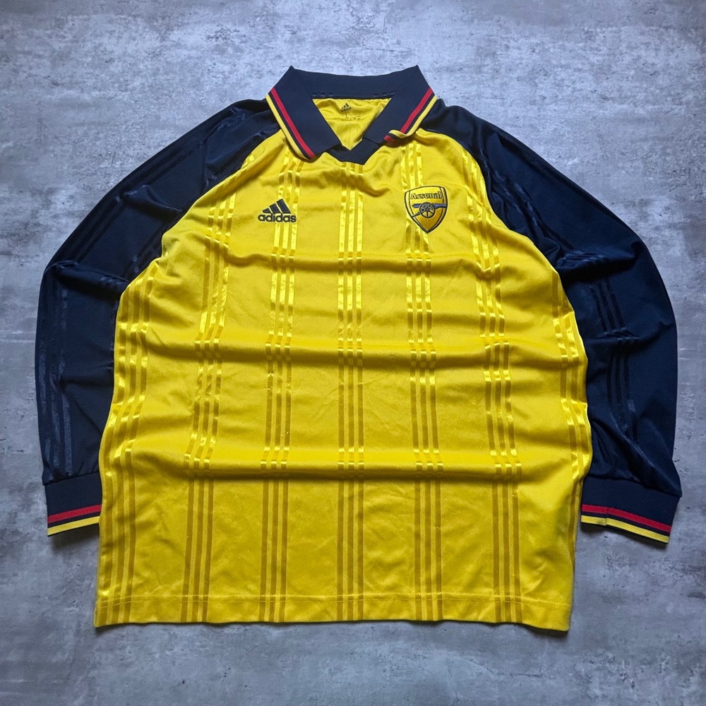 Adidas Arsenal Jersey Large Yellow Long Sleeve Soccer Shirt 1993-94 Style